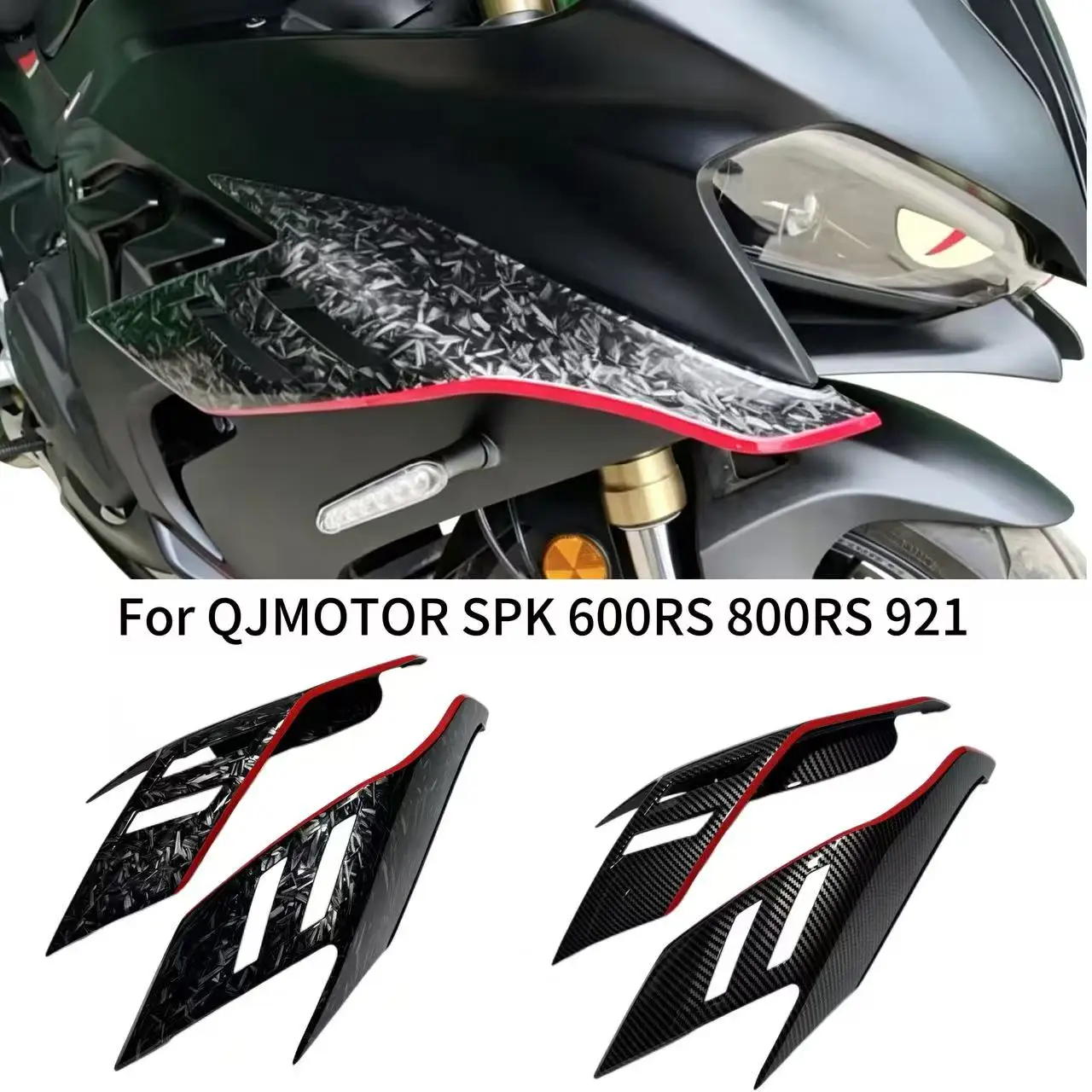 For QJMOTOR  SRK600RS SRK800  SRK921  Side Wing Motorcycle Aerodynamic Winglet Kit Fixed Wing Side Spoiler Fairing Wind Wing