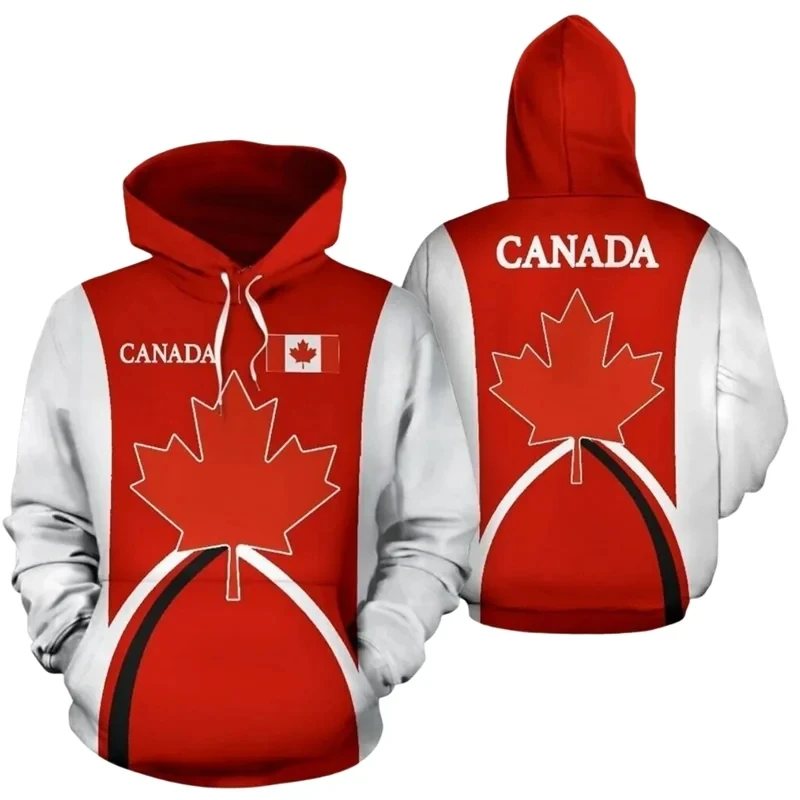 Fashion men's spring and autumn casual hoodie Canadian maple leaf 3D printed hoodie unisex Harajuku street casual sportswear