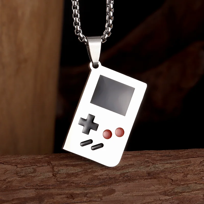 Classic Stainless Steel Game Console Pendant Necklace Suitable for Boys and Girls Personalized Fashion Jewelry Gift