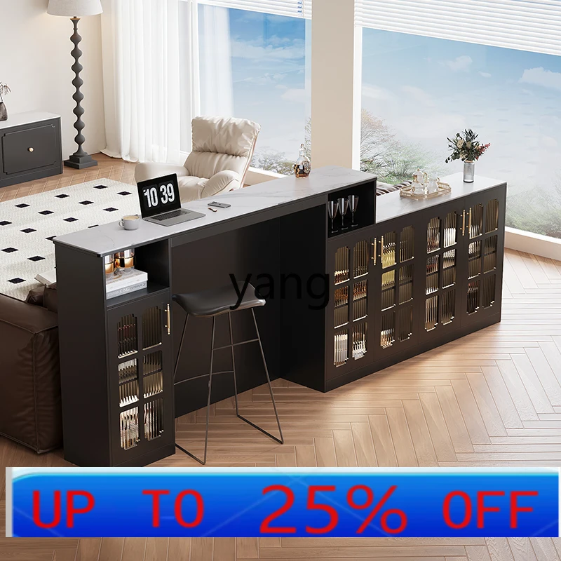 

CX ретро каменная плита барная стойка обеденный боковой шкаф встроенный черный шкафчик гостиная диван задняя часть