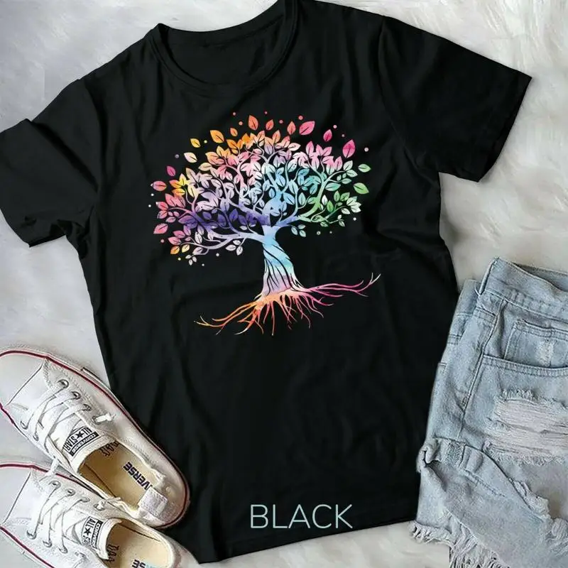 Colorful Life Is Really Good Vintage Unique Tree Art Gift Unisex Form T Shirt