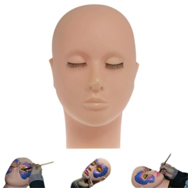 Mannequin en Silicone à Tête Plate pour Extensions de Faux-Cils, Modèle de Maquillage, Entraînement au Énergie, Offre Spéciale, 1 Pièce