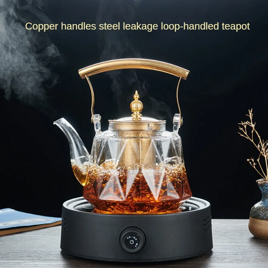 

1000ml Filterable Household Heat-resistant Glass Steamed Tea Brewed Teapot Glass Transparent Filtered Scented Tea Health Pot