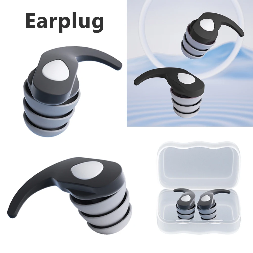 

1 Pair Silicone Noise Reduction Earplug Soft Comfort Ear Protection Earplugs Reusable Soundproof Ear Plugs for Sleeping Swimming