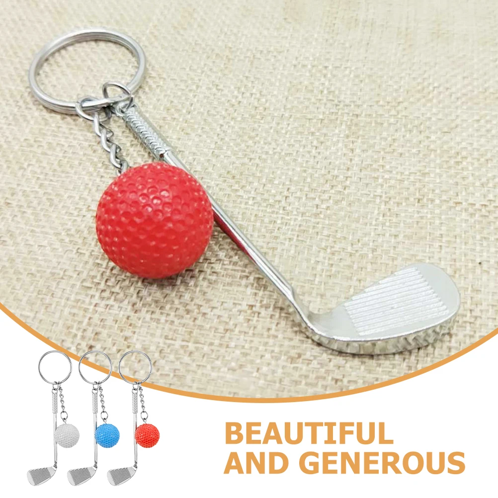 

3Pcs Golf Ball Keychain White Blue Red Decorative Balls for Backpacks Sports Party Favors Gift Ideas Hanging naments