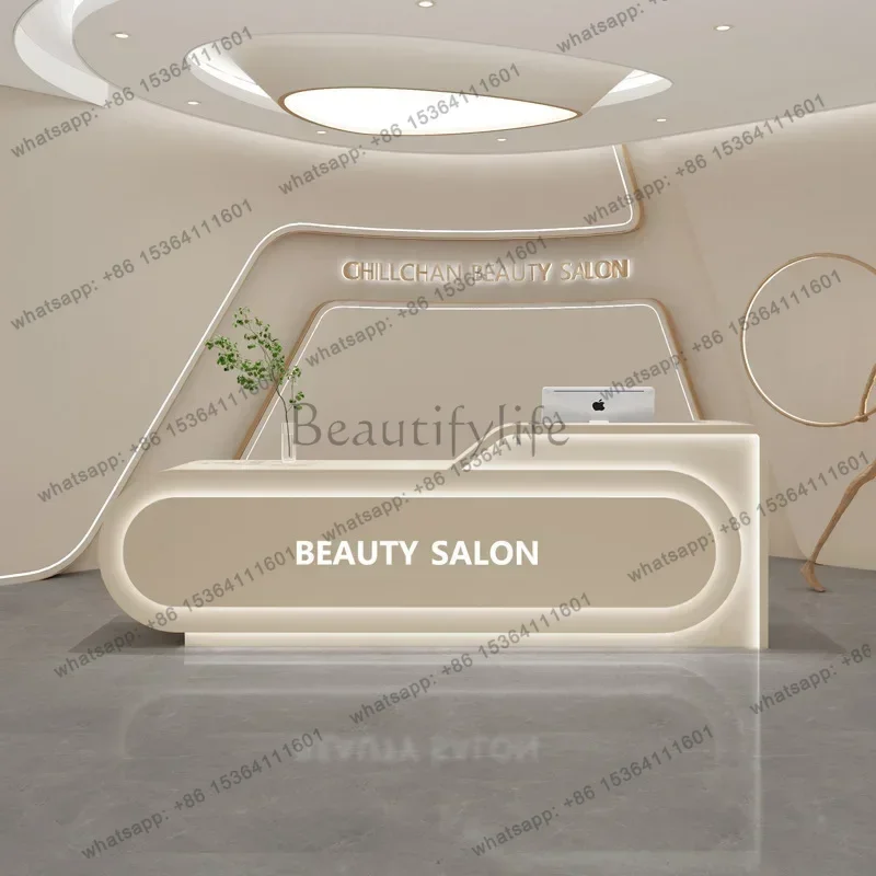 LJY Home Makeup Desk Checkout Counter Beautician Reception Counter For Shop Pulpit For Church Cash Register Beauty Institute Poi