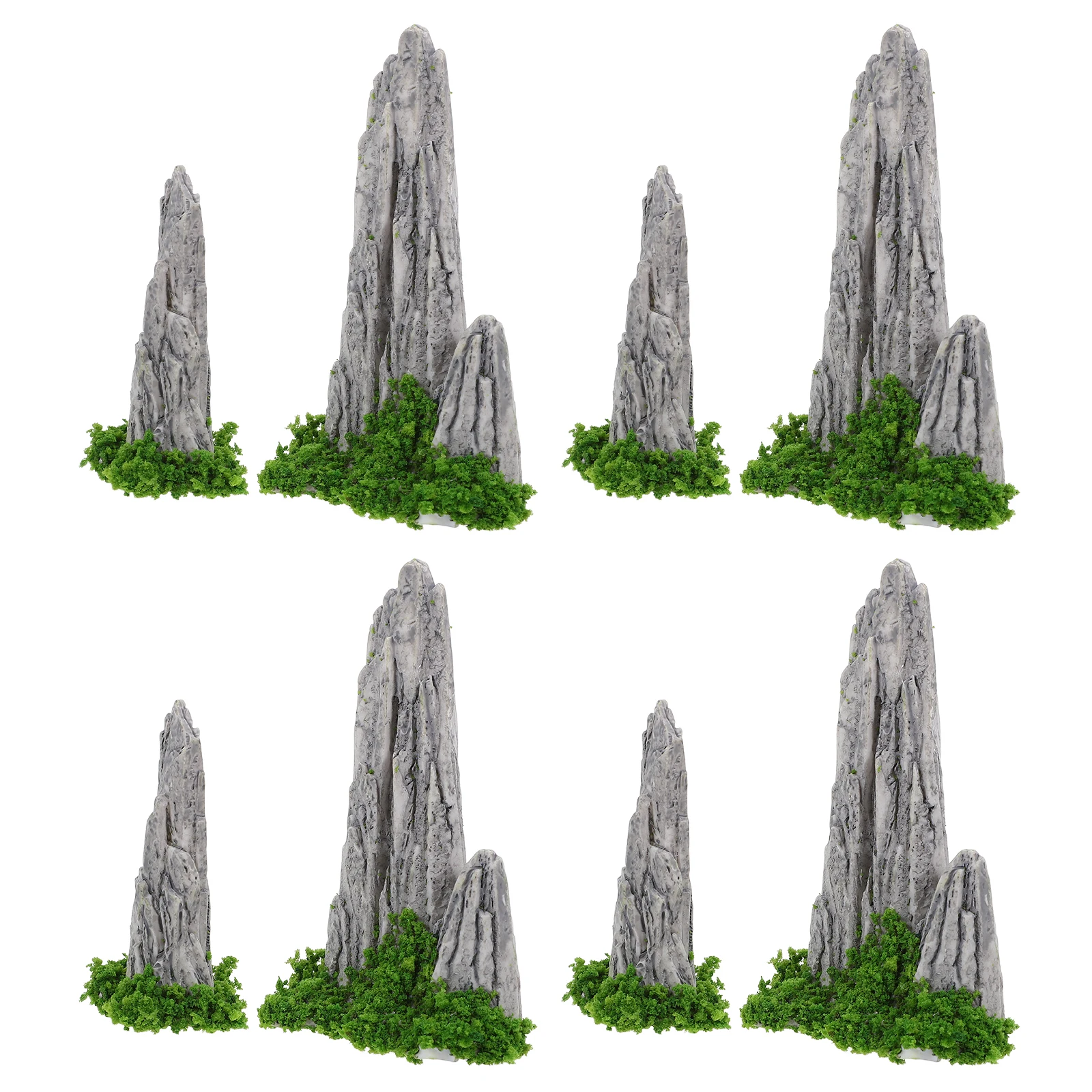 

8Pcs Mini Resin Rockery Bonsai Decor Miniature Garden Ornament for Micro Landscape Fish Tank Aquarium Decoration