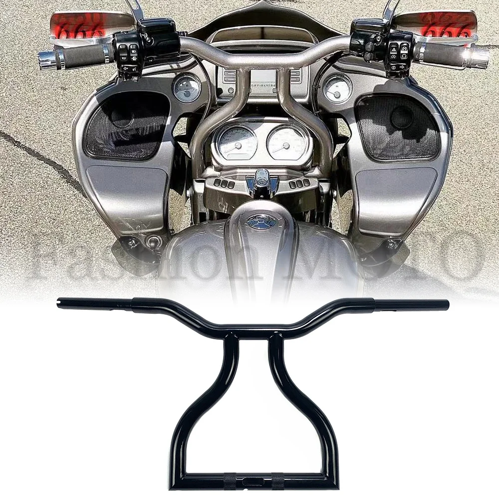 Manubrio moto 32mm 1-1/4 pollici Ape Hanger T Bar per Harley Road Glide 2014-2023 Volante moto Nero