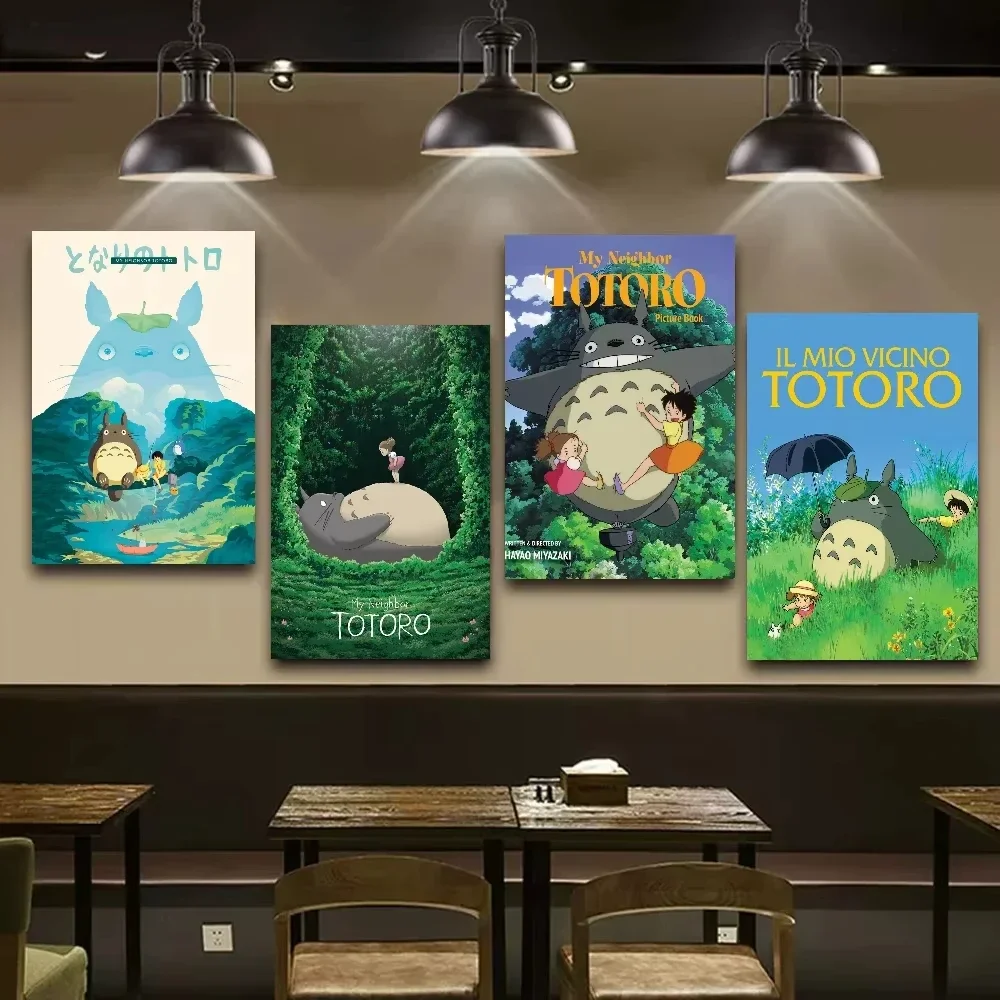 Kits de pintura por números DIY, decoración del hogar de papel blanco de Anime t-totoro s-studio g-hibli, arte de pared, decoración de sala de estar/dormitorio