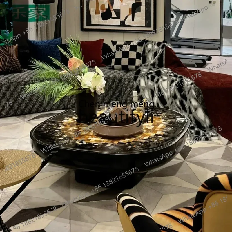 ss26 S26 FRP art light luxury mosaic coffee table coffee table living room high-end bright starlight meteor coffee table
