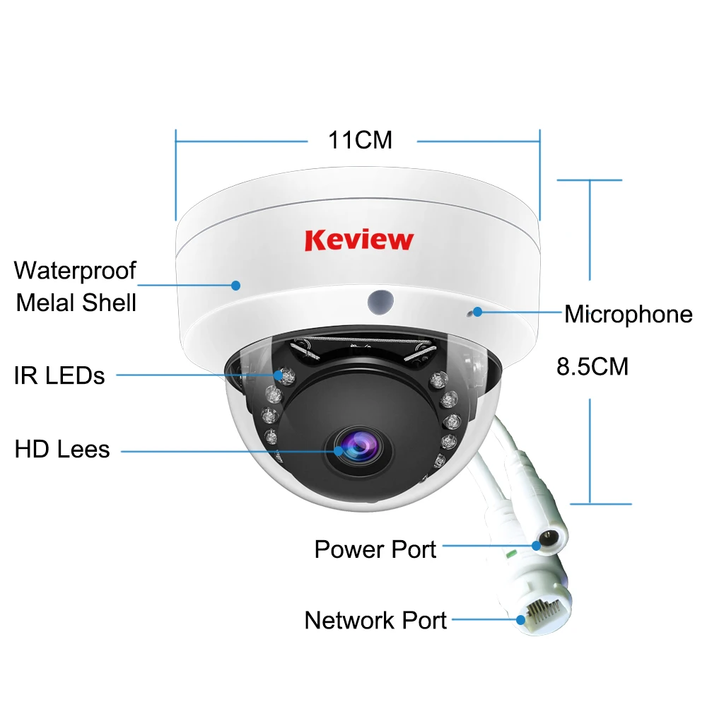 4K 4MP POE IP Camera Audio H.265 Dome Explosion-proof Waterproof Indoor Outdoor Surveillance Security Camera CCTV Video for NVR