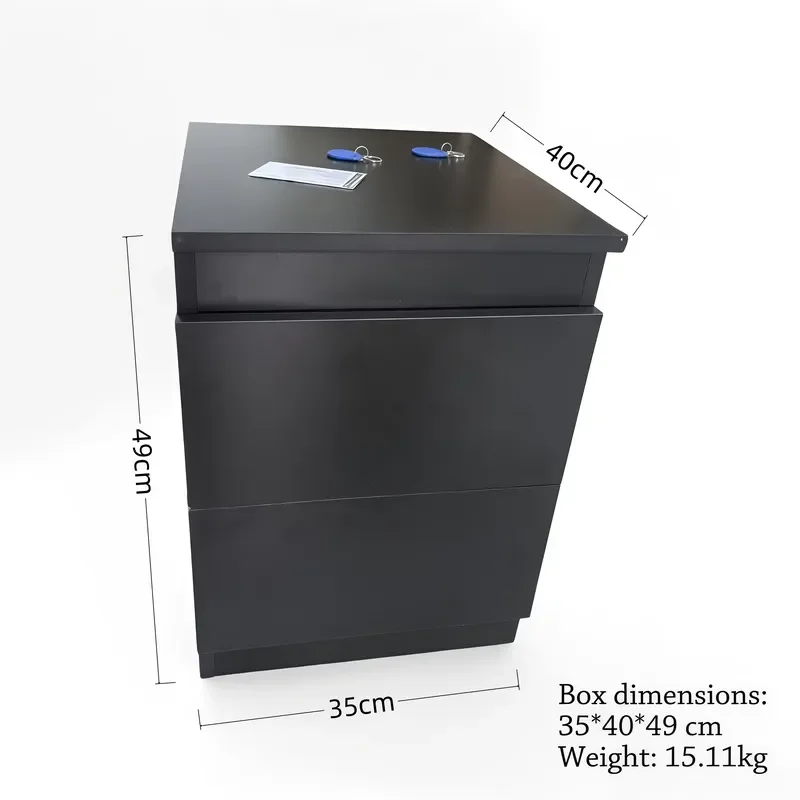Wooden Bedside Table with RFID Lock Hidden Drawer Modern Nightstand for Living Room Storage Furniture Secret Locker Design