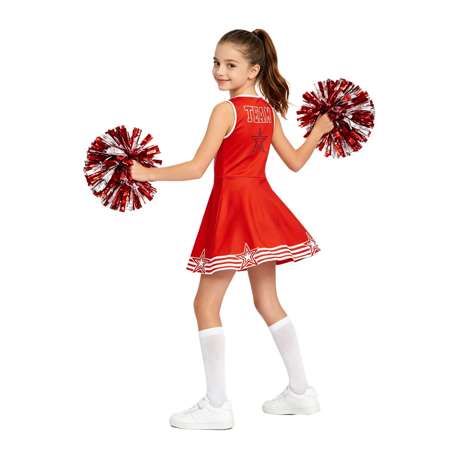 Mädchen Cheerleader-Kostüm Cheerleader-Kleid Rollschuh-Party-Tanzoutfit Schul-Cheerteam-Wettbewerbs-Tanzkleidung – Detail 8