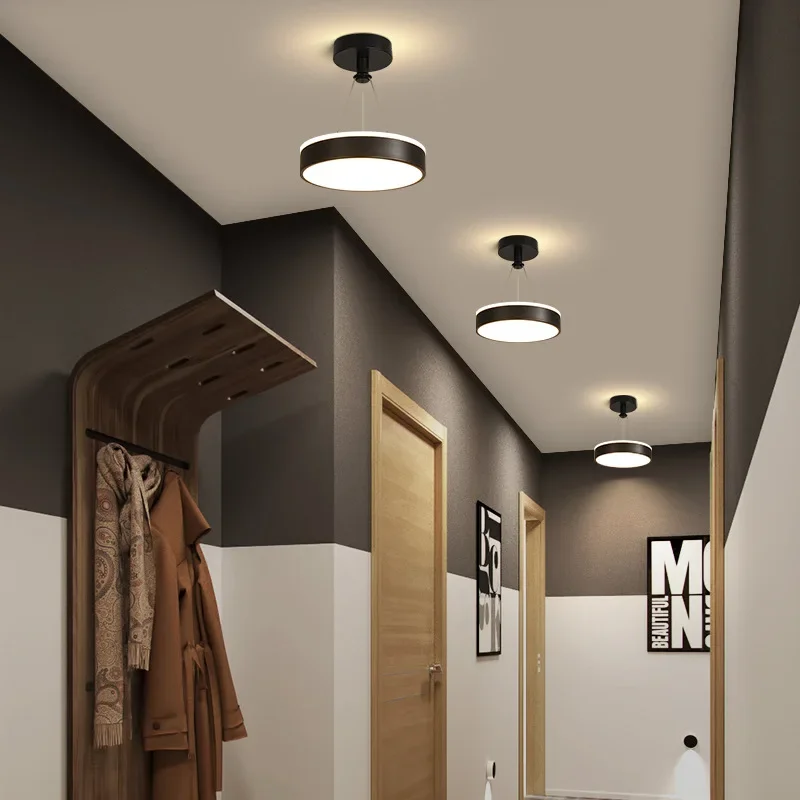 

Modern Led Ceiling Pendant Lamp for Porch aisle bathroom living Room Bedroom Black Gold Wrought Iron Chandelier Lighting