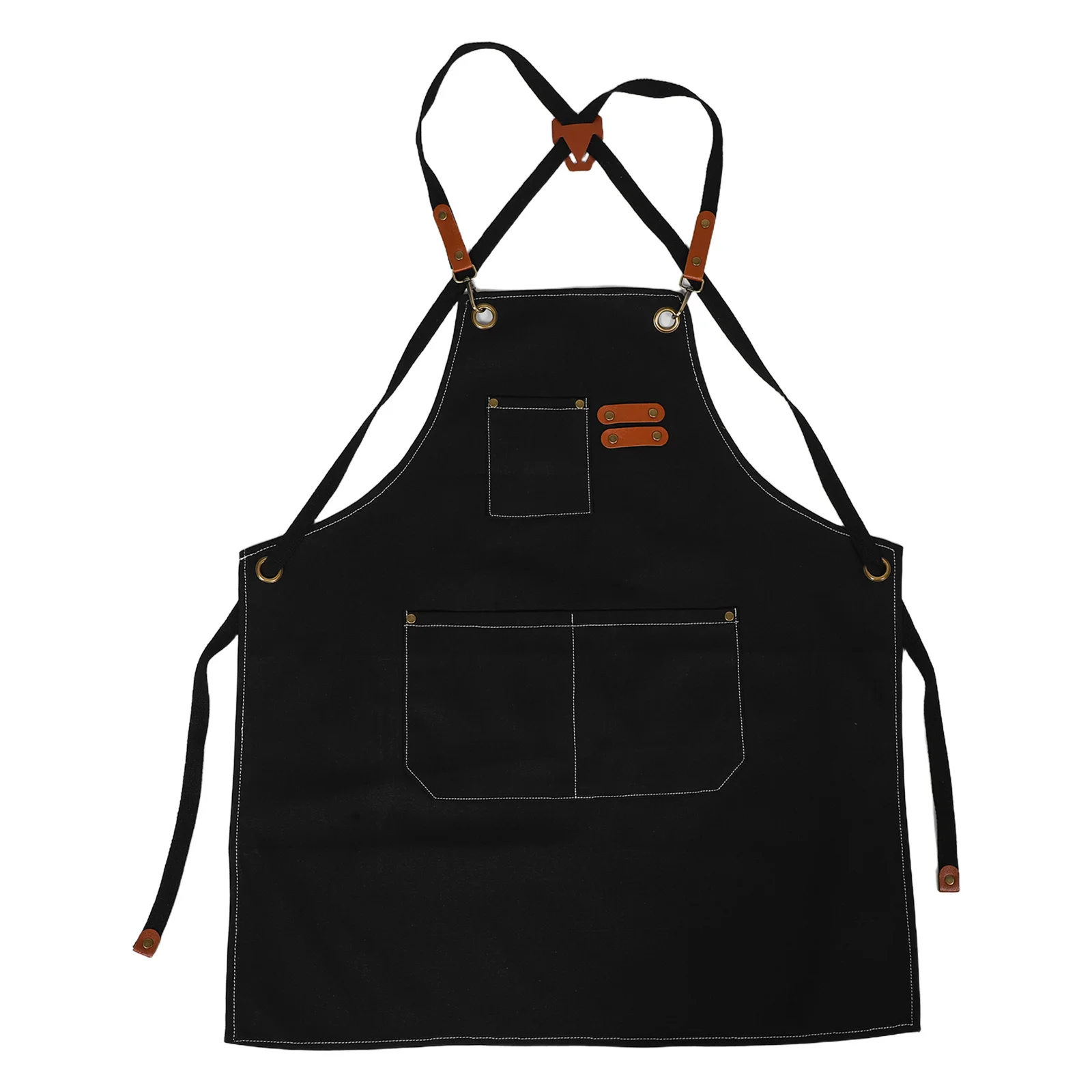 

Сверхмощный холщовый фартук для мужчин, черный дизайн с несколькими карманами, удобный, подходит для поваров, художников, плотников, профессиональных работ на открытом воздухе