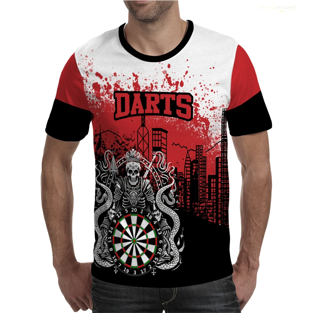 New Men's Fashion Skull T-Shirts Dart Board Picture 3D Printed T Shirt Men's And Women's Party Oversized Short Sleeve Casual Top