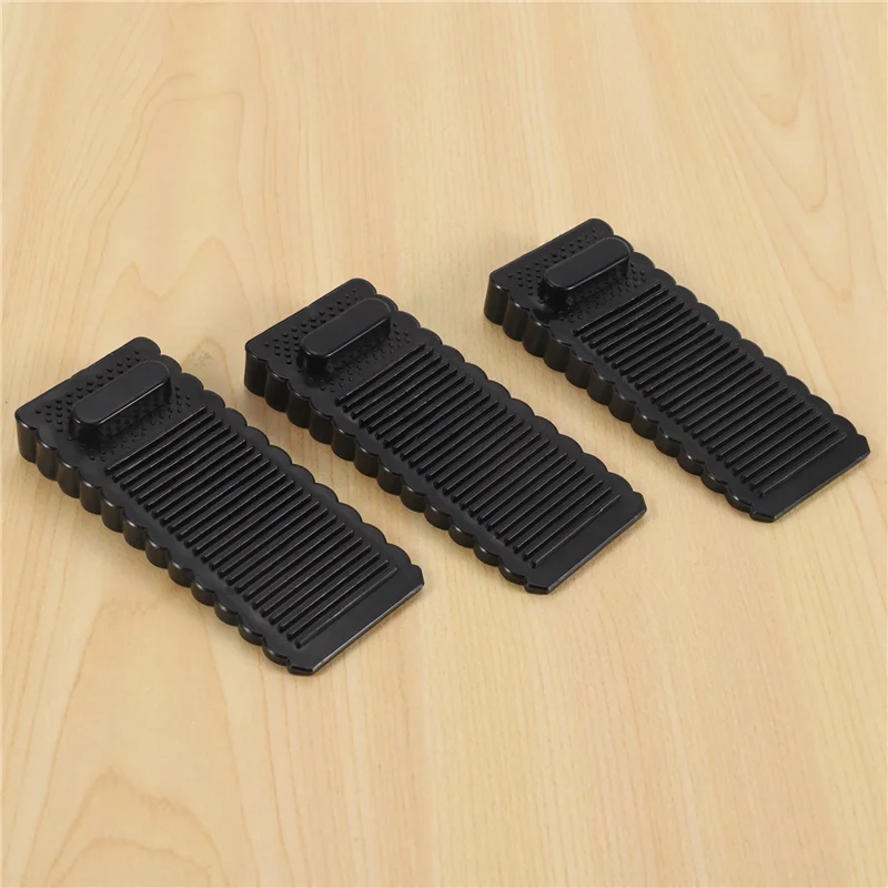 12 Pack Door Stopper Rubber Wedge - Sturdy And Stackable Door Stoppers - Slip-Resistant Rubber Door Stop Works On All