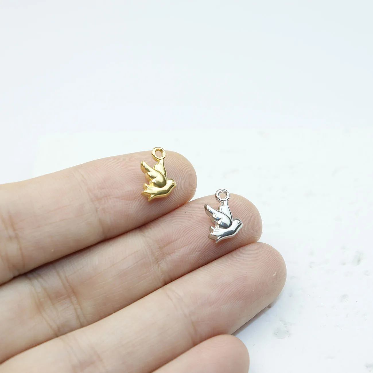 5pcs Stainless Steel Fashion Jewelry Accessory Bird Charms Pendant DIY Handcraft Vacuum Plate Waterproof Antiallergic