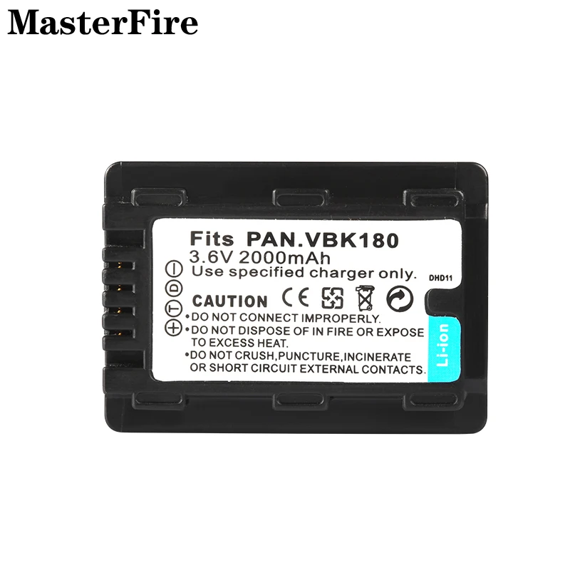 

10x 3.6V 2000mah Rechargeable Li-ion Battery VW-VBK180 VW VBK180 for Panasonic HDC-TM55 TM40 SD80 HS80 SD60GK SDR-S45 Batteries