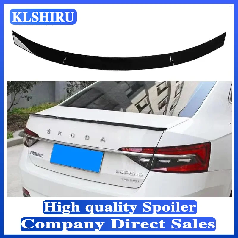 For Skoda Octavia 2020 2021 V-Style Spoiler Car Styling ABS Unpainted Color Rear Trunk Wing Boot Car Decoration