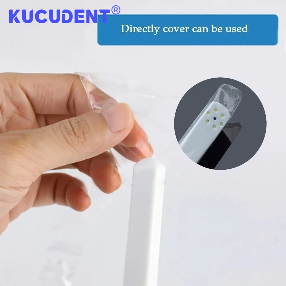 KUCUDENT 500 Pcs/Box Disposable Dental Intraoral Camera Protective Sleeves Sheath Covers Endoscope Film Handle Sleeve Dentistry