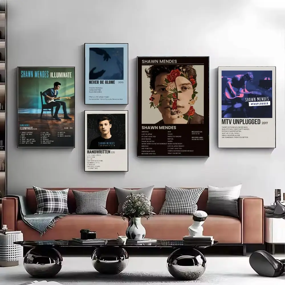 S-Shawn Mendes Pop_Singer Poster HD Wall Art Aesthetic Home Decor for Living Room Bedroom Café Office Stylish Gift