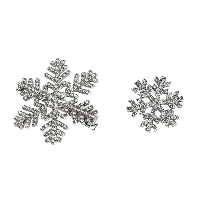 Girl Flat Clip Hairpin Christmas Blingbling Snowflake Hair Clip for Women Girl Dropshipping