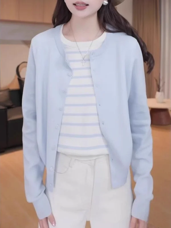 

plus Size Spring Thin Striped Knitwear Loose Long Sve Faionable Casual Sle Korean Version Fat MM Friendly Upper Apparel