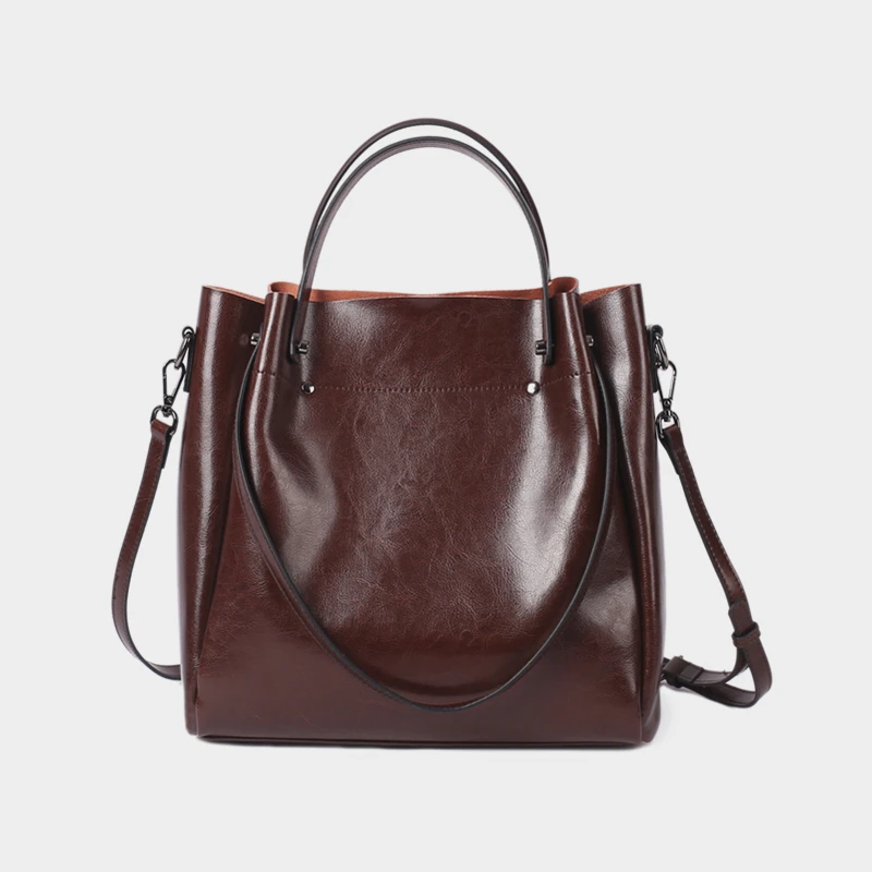 

Hifashion Vintage Cowhide Genuine Leather Tote Handbags For Women 2025 Trend Designer Office Work Ladies Shoulder Crossbody Bags