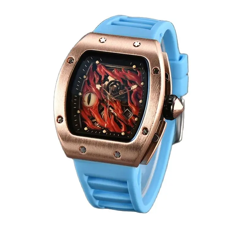 Wholesale 2024 new wine barrel shaped men\'s Devil\'s Eye luminous fashionable men\'s watch