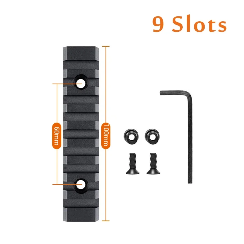 4/5/7/9/13 Steckplätze 20mm Aluminium Keymod Picatinny-Schienenabschnitt für Keymod-System Adapterhalterung Jagdzubehör Picatinny-Schiene