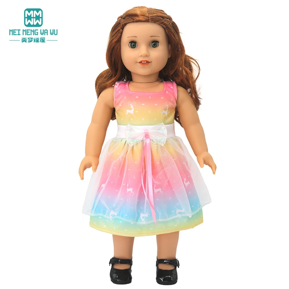 Puppe Kleidung Fit 45cm Spielzeug Amerikanische Puppe Mode Cartoon Gaze Kleid Hemd Hosen Schuhe Mädchen Geschenke – Detail 1