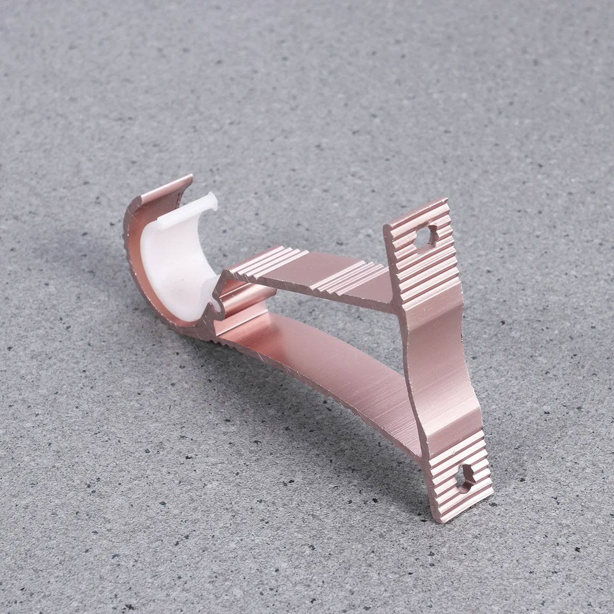 

2Pcs Curtain Rod Brackets Roman Style Aluminum Alloy Holders with Screw Holes Easy Install Rose Gold Poles