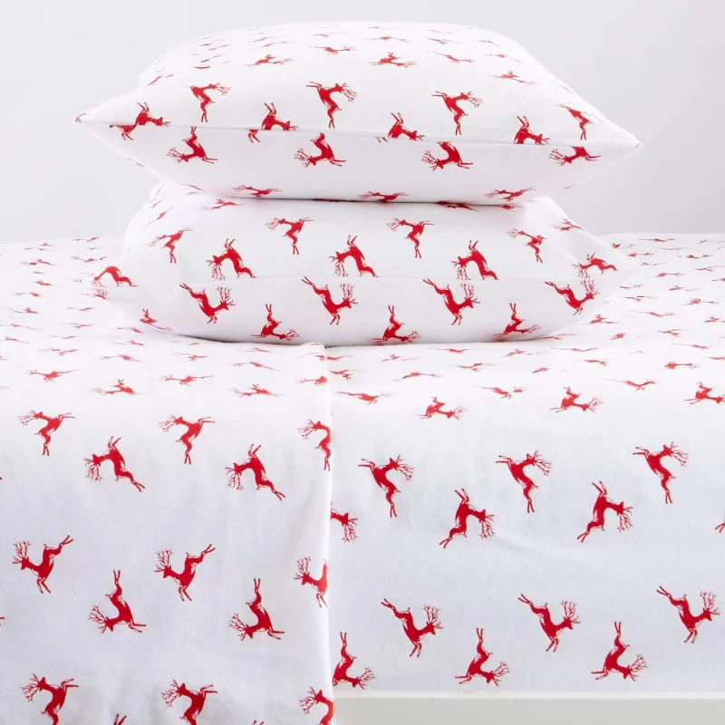 Christmas home set printed duvet cover super soft and comfortable 3-piece bedding (reindeer) duvet cover pillowcase