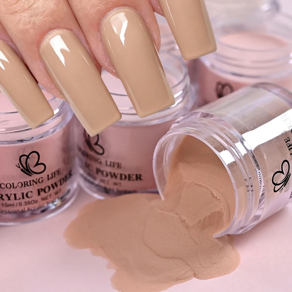 

12jar Nail Acrylic Powder Nude/Brown Nail Art Crystal Powders 3D Extension Carving Dipping Powder Colored Nail Carving Powder