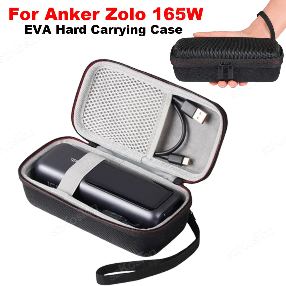 

For Anker Zolo 165W Power Bank EVA Hard Travel Carrying Case Waterproof Shockproof Portable Charger Protective Storage Box