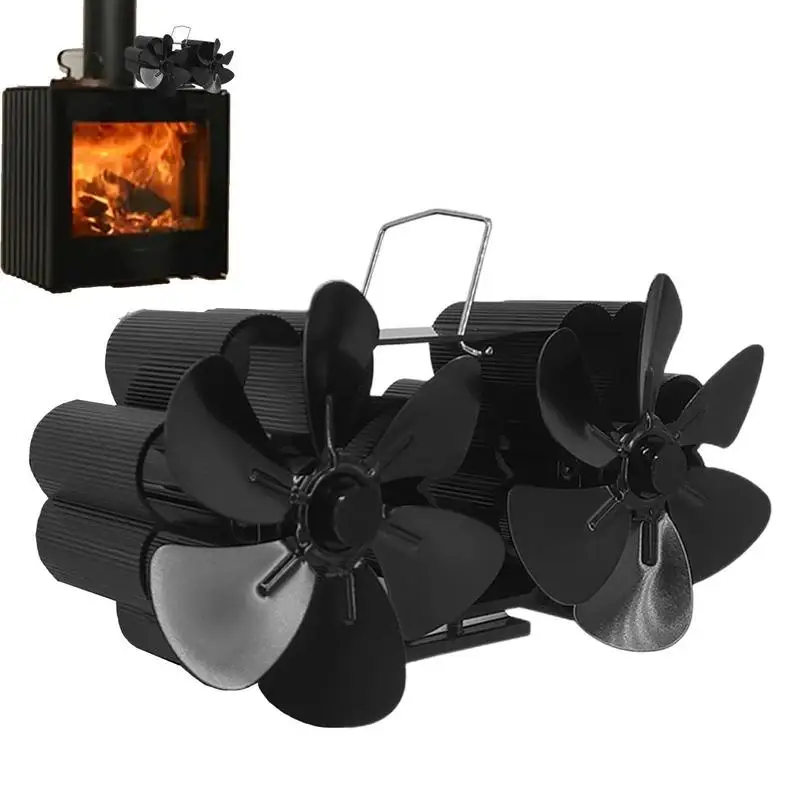 

New Wood Stove Fan Heat Powered Fireplace Fan Quiet Fan Head Design Heat Activated For Pellet Burner Stoves
