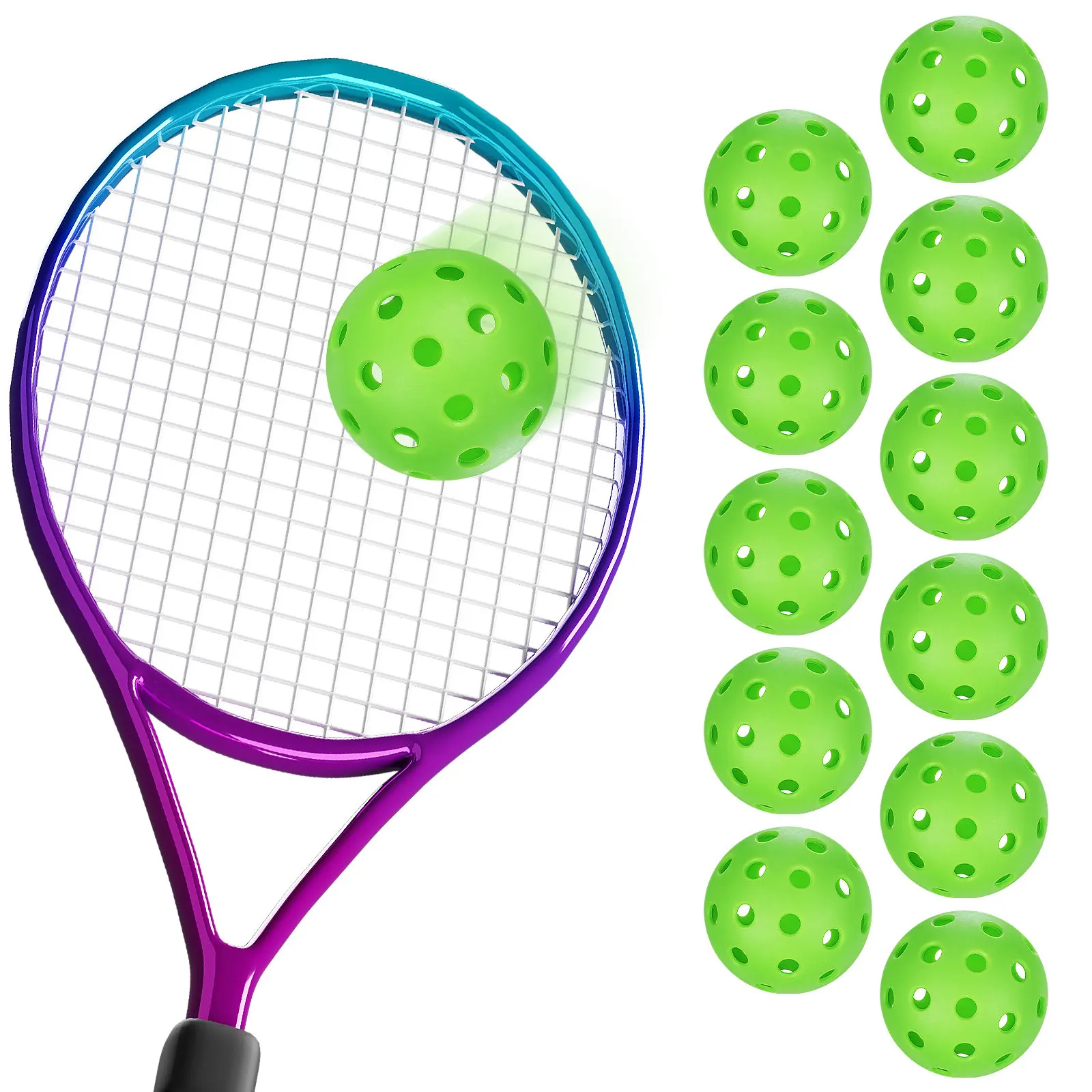 

12 pcs 40 Hollow Practice Balls For Baseball Golf Training Lightweight Pvc Batting Ball Sports Hole Balls Team Sports