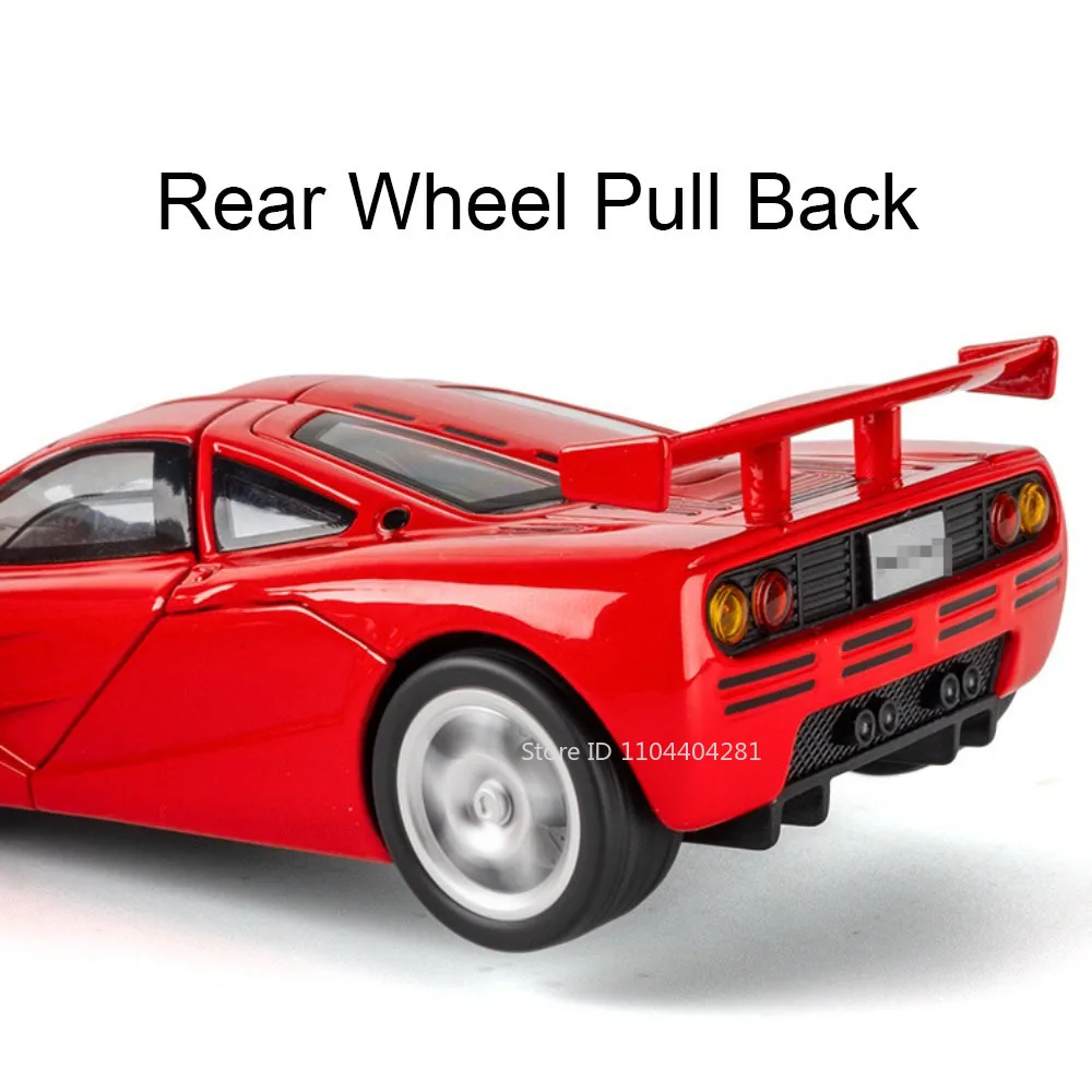 Jouets de voiture 1:32 F1 765LT, modèles en alliage moulé sous pression, voitures de sport, son et lumière, portes rétractables, véhicules miniatures ouverts, cadeaux d'anniversaire pour enfants