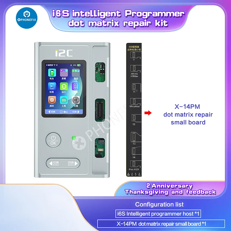 I2C i6S 지능형 프로그래머, 페이스 ID 배터리 화면, 트루 톤 매트릭스 데이터 감지 리시버 팝업 수리, 아이폰 8-15PM 용