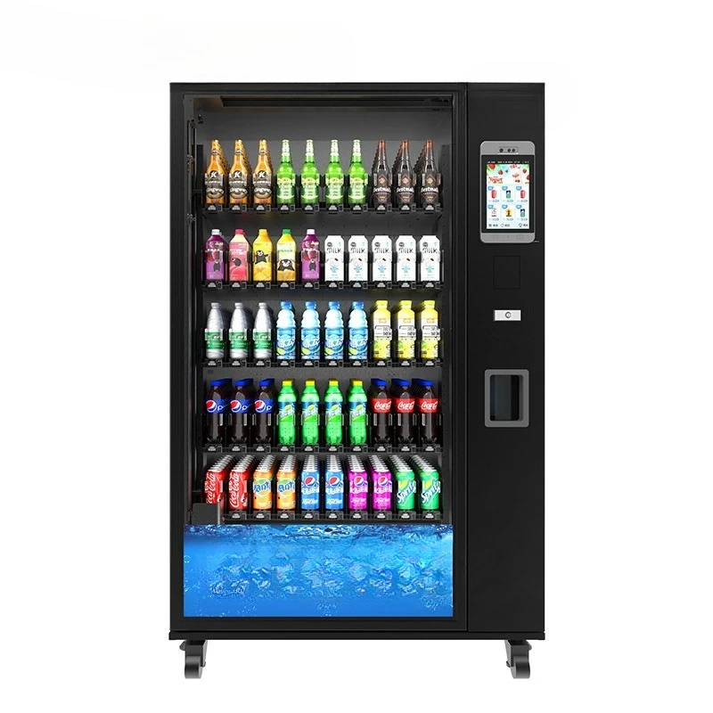 Vending machine, non-drop smooth side delivery beverage vending machinec