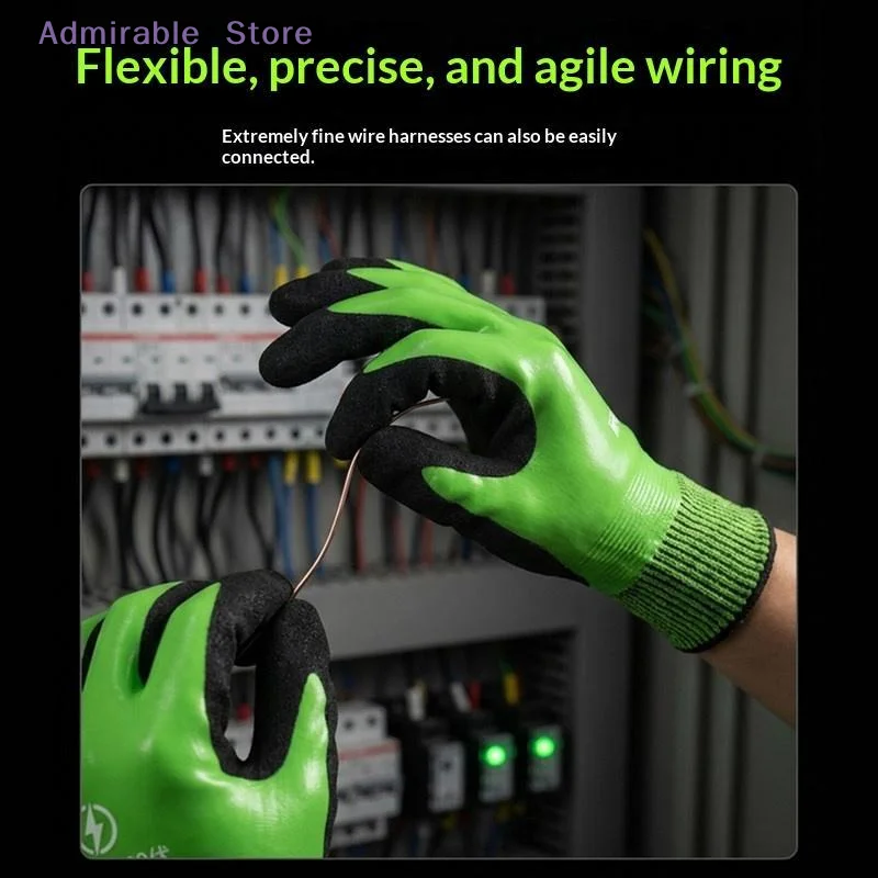 [W]Electrician Waterproof Insulated Gloves 1000V 400V Non-slip Breathable Rubber for Outdoor Power Maintenance Jobs