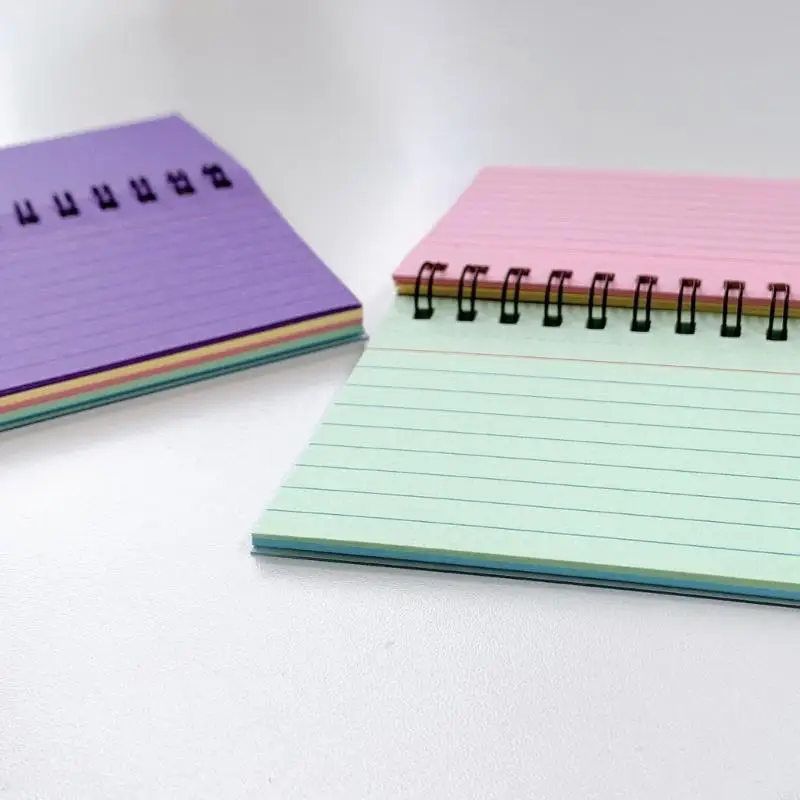 2025 New Twin Coil Binding Notebook 50Sheets Lined Pocket Writing Notepads Small Paper Notebook for Note Taking Drawing
