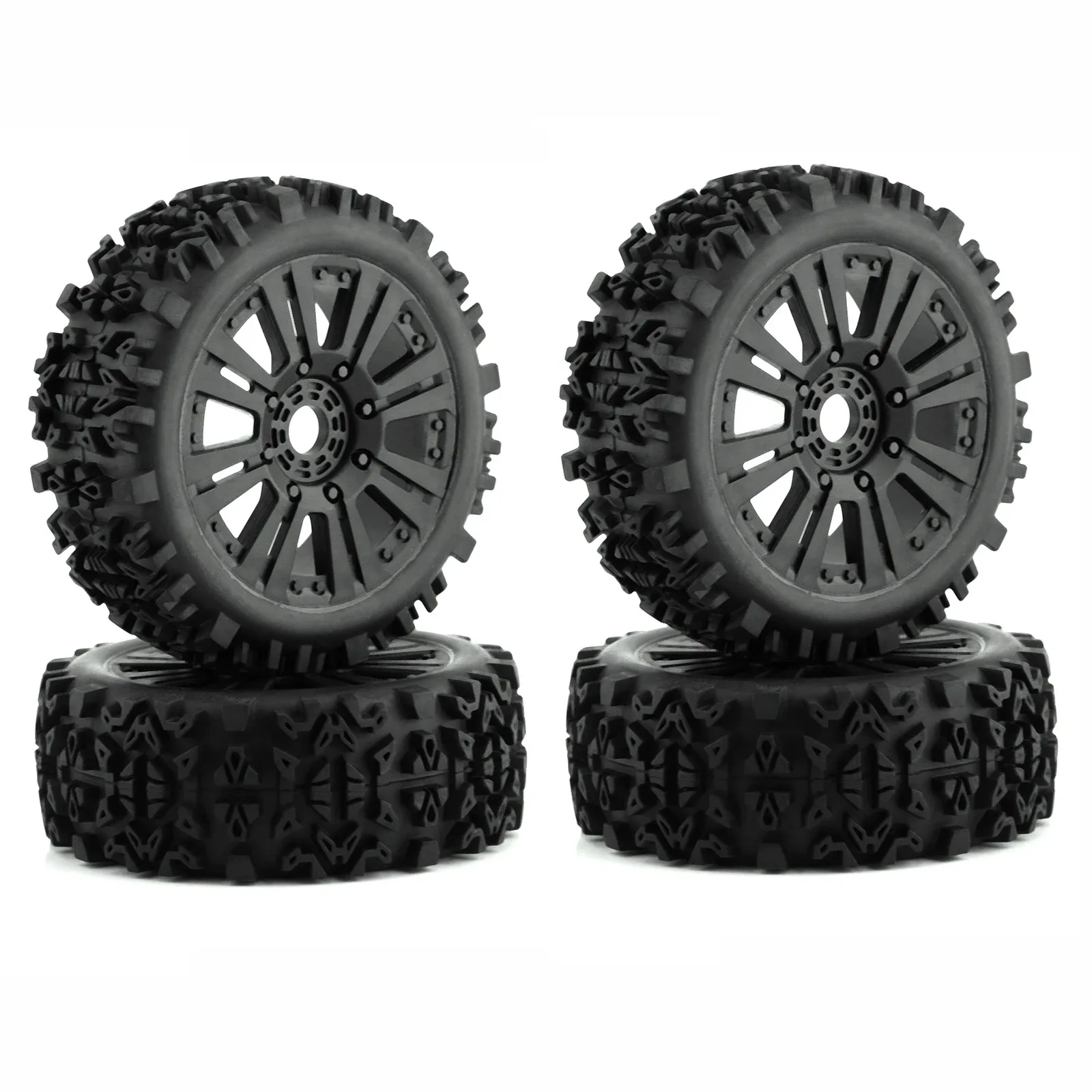 

4Pcs Paste 1/8 RC Racing Buggy Tire Bar Crust Small Pin 17mm Nut Medium Soft Long Wear Strengthen hub high-grip tires For HSP RC