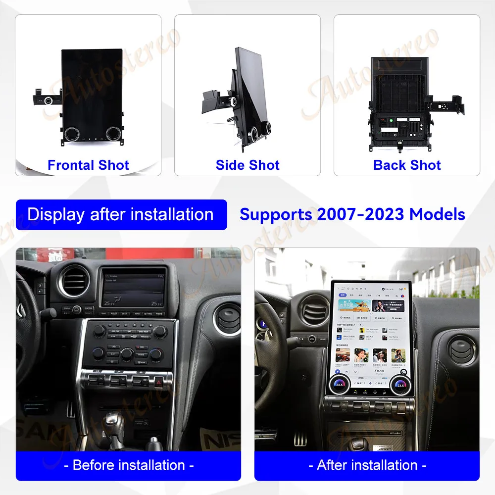 

14.5 inch Car GPS Android 14 Navigation For Nissan GTR 2007-2023 Head Unit Multimedia Player Car Radio Auto-