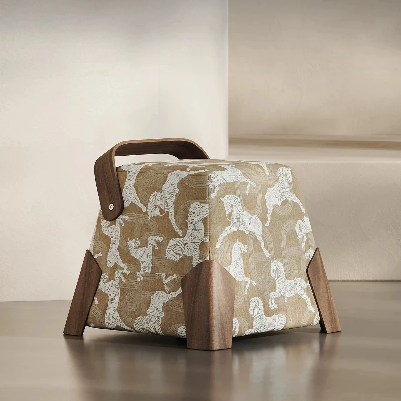 Italian light luxury cream style shoe changing stool Italian minimalist low stool living room leisure spot sale