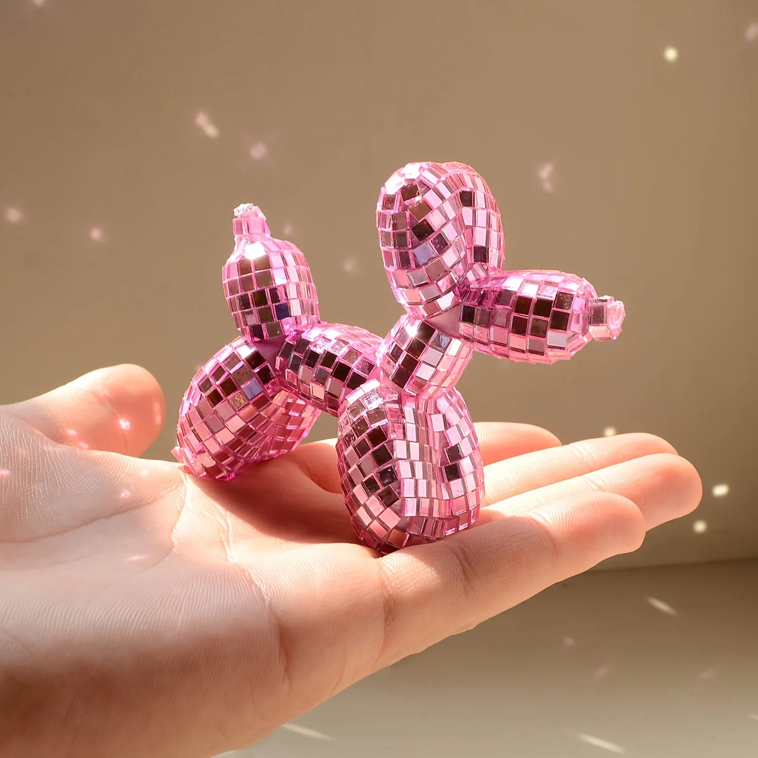 

Balloon Dog Disco Reflective Mirror Cute Mosaic Mirror Surface Sticker Decoration for Tabletop Ornaments Decoration