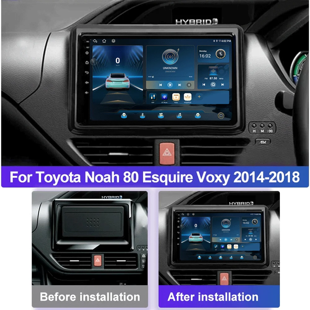 Android 16 For Toyota Noah 80 Esquire Voxy 2014-2018 Carplay Car Radio Navigation Multimedia Player Stereo 4G Video BT DVD 2DIN