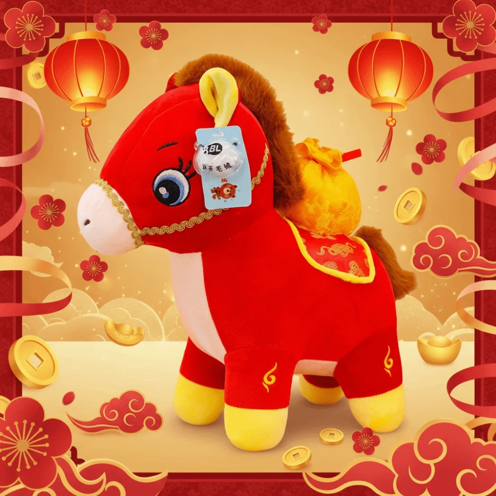 محشوة الحيوان التميمة الحصان لطيف الإبداعية محشوة الحظ سعيدا Kawaii زودياك المهر تمثال هدية عيد ميلاد