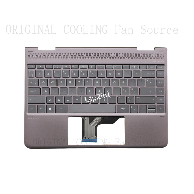 R+  New FOR HP Spectre x360 13-ac 13t-ac000 Palmrest Case with UK Keyboard 918028-031